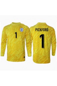 Fotbalové Dres Anglie Jordan Pickford #1 Brankářské Venkovní Oblečení ME 2024 Dlouhý Rukáv